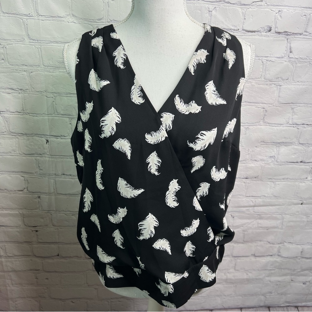 White House Black Market Feather Blouse Large